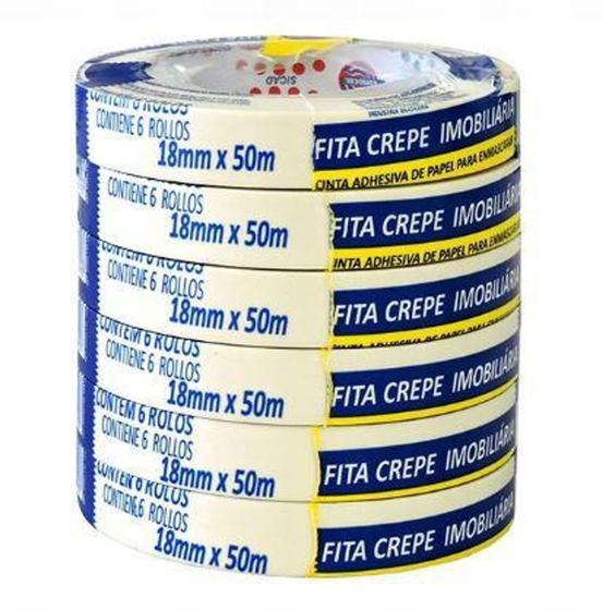 kIt 6 Fita Crepe Eurocel 18X50 Menor preço em kIt 6 Fita Crepe Eurocel 18X50