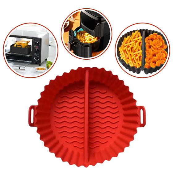 Imagem de Kit 6 Forma Dupla Airfryer Assadeira Forno Redonda Silicone