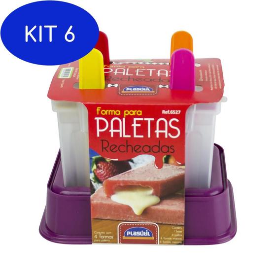 Imagem de Kit 6 Forma para Picolé Com Recheio Paleta Mexicana 5 Peças
