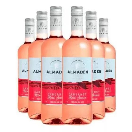 Imagem de Kit 6 Garrafas Vinho Almadén Cabernet Rosé Suave 750ml