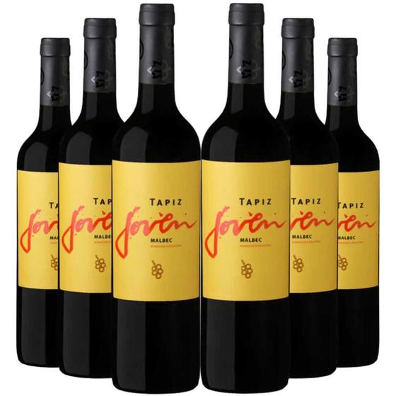 Imagem de Kit 6 Garrafas Vinho Tinto Tapiz Joven Malbec 750ml