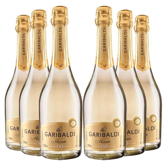 Imagem de Kit 6 Gaseificado Sem Álcool Garibaldi Moscato - 750mL