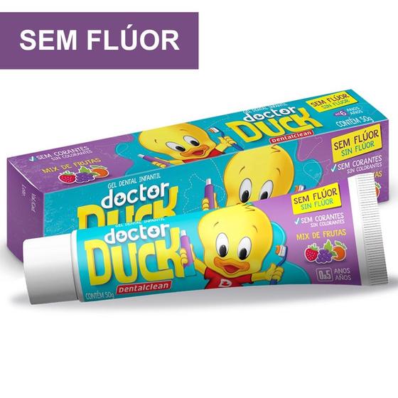 Imagem de Kit 6 Gel Dental Infantil Dr Duck Com Flúor  OU Sem Flúor 50G DentalClean