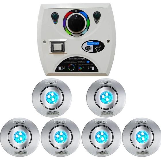 Imagem de Kit 6 Hiper Led 9W Rgb 50Mm Frontal Inox + Four Fix 81W Wifi