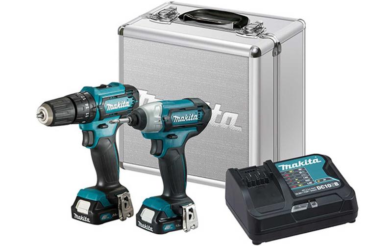 Imagem de Kit 6 Itens: 1 Parafusadeira Furadeira, 1 Parafusadeira de Impacto, 2 Baterias, 1 Carregador E 1 Maleta Clx228sax Makita