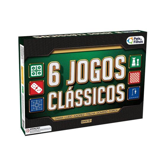 Imagem de Kit 6 Jogos Clássicos Tabuleiro Infantil Adulto Família