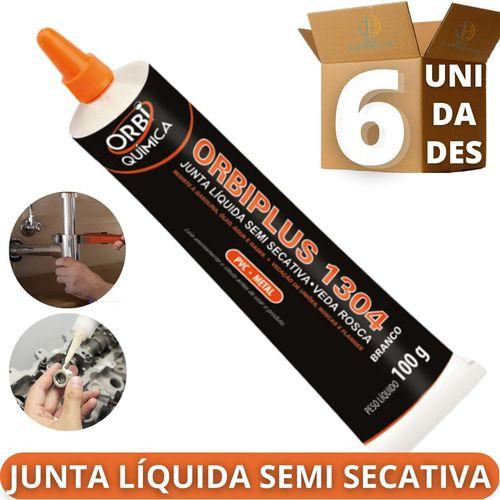 Imagem de Kit 6 Junta Liquida Semi Secativa Orbiplus 1304 100g