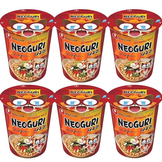 Imagem de Kit 6 Lamen Coreano Neoguri Hot & Spicy Copo