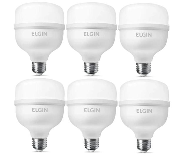 Imagem de Kit 6 Lampada Led Bulbo 20W 6500K - Elgin