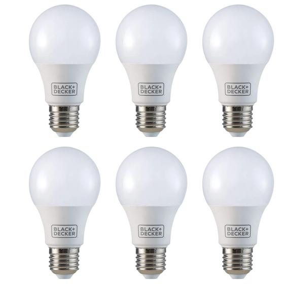 Imagem de Kit 6 Lâmpada Led Bulbo A60 11W Luz Branca 6500K 1018 lumens Black Decker