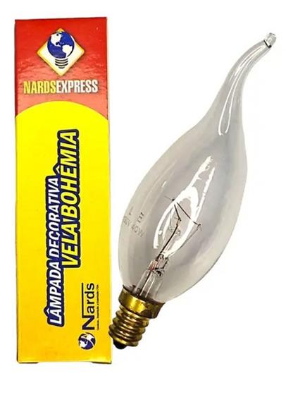 Imagem de Kit 6 Lâmpadas Decorativa Vela Bico Torto 40W 130V E12 Clara - NARDSEXPRESS