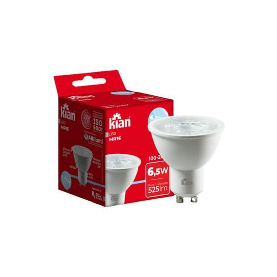 Imagem de Kit 6 Lâmpadas Led Mr16 6,5w 6500k Branca Fria Bivolt