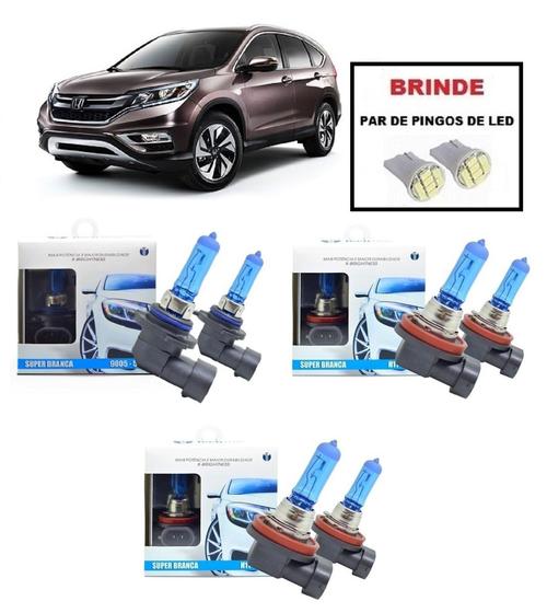 Kit 6 Lampadas Super Brancas Farol Alto/Baixo/Milha Modelo HB3 H11 H11 Honda CRV ano 2012 a 2020 Menor preço em Kit 6 Lampadas Super Brancas Farol Alto/Baixo/Milha Modelo HB3 H11 H11 Honda CRV ano 2012 a 2020