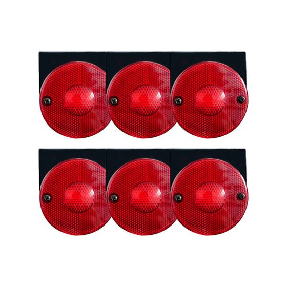 Imagem de Kit 6 Lanternas Lateral 85mm Randon Rubi Com Conector