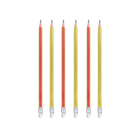 Imagem de Kit 6 Lápis Preto HB Kidy Learn Grip Com Borracha - Maped