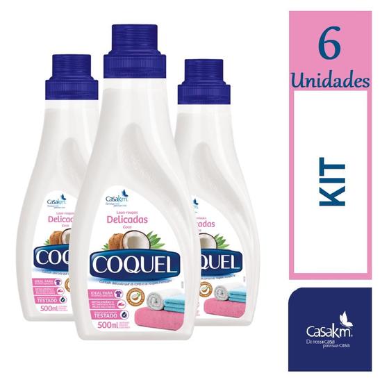 Imagem de KIt 6 Lava Roupas Líquido Coquel Coco Roupas Delicadas 500ml