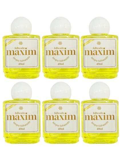 Imagem de Kit 6 Limpa Chapeados Maxim 40Ml Amarelo Liquido Folheado