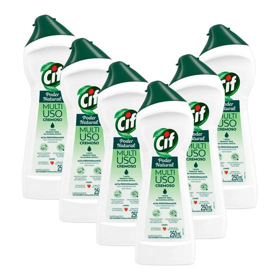 Imagem de Kit 6 Limpadores CIF Cremoso Limão 250ml