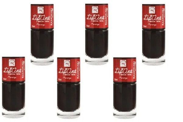 Imagem de Kit 6 Lip Tint Labial Cor 03 Morango 10ml - Ramona Make Up