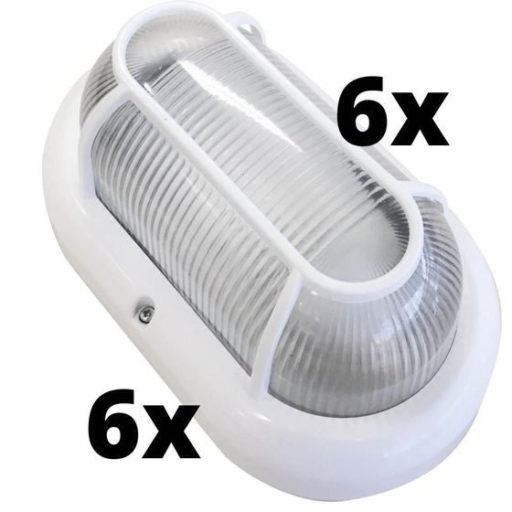 Kit 6 Luminária Arandela Spot Parede Teto Área Externa Blindada Redonda