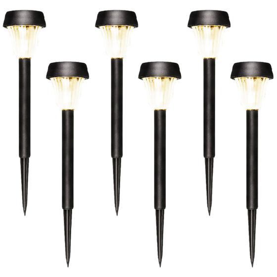 Kit 6 Luminária Espeto Solar Jardim Recarregáv Led Bc Quente Menor preço em Kit 6 Luminária Espeto Solar Jardim Recarregáv Led Bc Quente