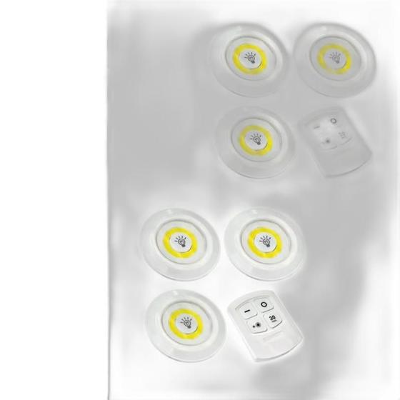 Imagem de Kit 6 Luminaria Lampada Led Spot Sem Fio Controle Remoto