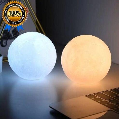 Imagem de Kit 6 Luminária Lua Cheia 14cm 3d Abajur Led  4cores