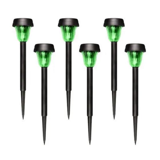 Kit 6 Luminária Solar Espeto p/Jardim Abs Luz Verde Ecoforce Menor preço em Kit 6 Luminária Solar Espeto p/Jardim Abs Luz Verde Ecoforce