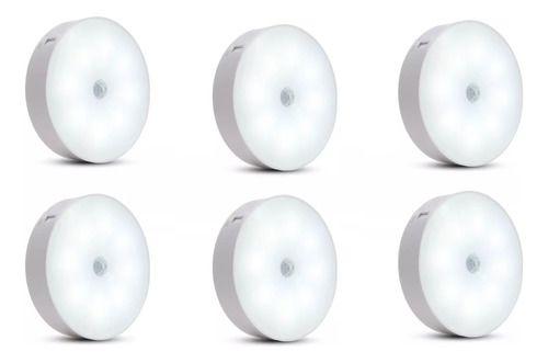 Imagem de Kit 6 Luminárias Lâmpada Led Recarregável Sensor De Presença