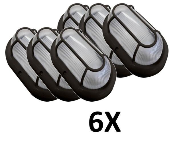 Kit 6 Luminárias Led Arandela Spot Parede Teto Área Externa Blindada