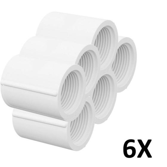 Imagem de Kit 6 Luva PVC Roscável 1.1/2" Branca (50mm) Tigre
