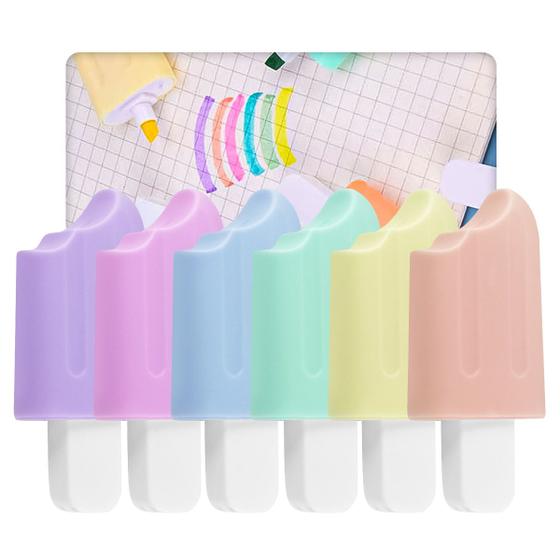 Imagem de Kit 6 Marca Texto Canetinhas Neon Color Infantil Tom Pastel