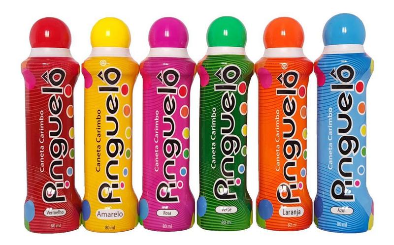 Imagem de Kit 6 Marcadores De Bingo Pinguelô Com 80ml - 6 Cores