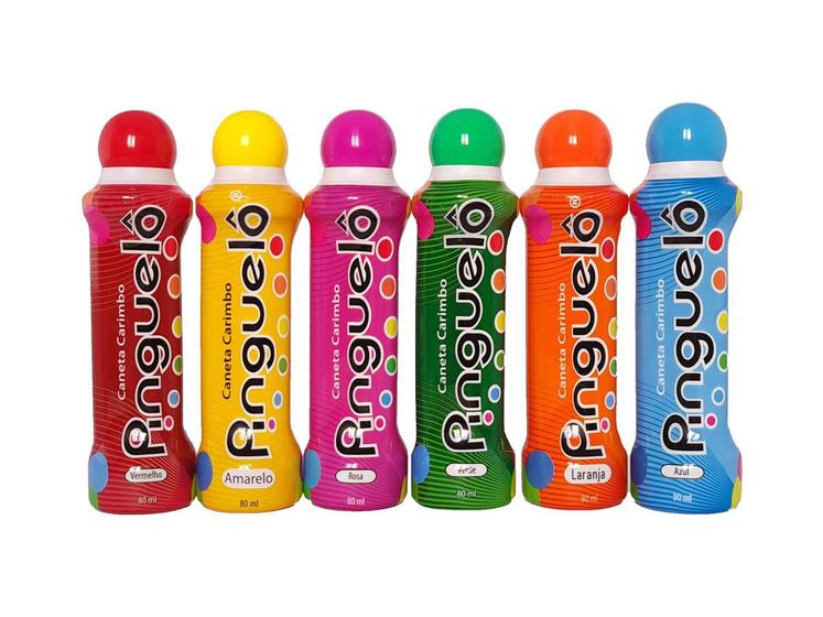 Imagem de Kit 6 Marcadores De Bingo Pinguelô Com 80ml - Diversas Cores