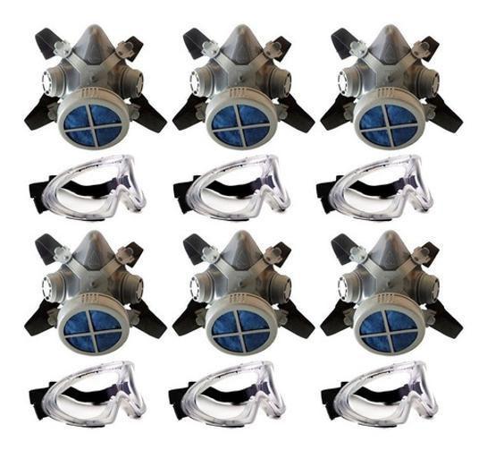 Imagem de Kit 6 Máscaras 1/4 Facial Pó Mastt + 6 Óculos Spider