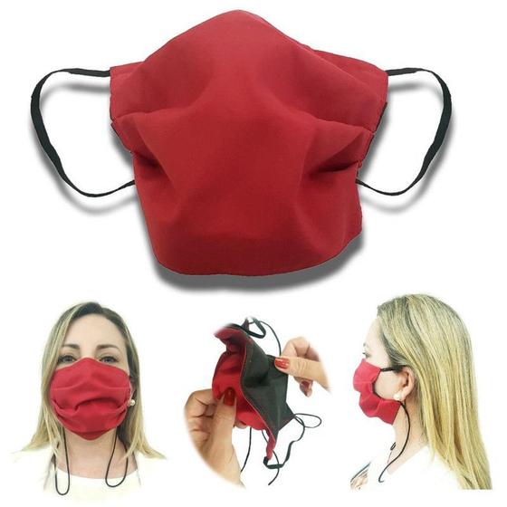 Imagem de Kit 6 Máscaras De Tecido Lavável Dupla Camada Não Descartável Com Clipe