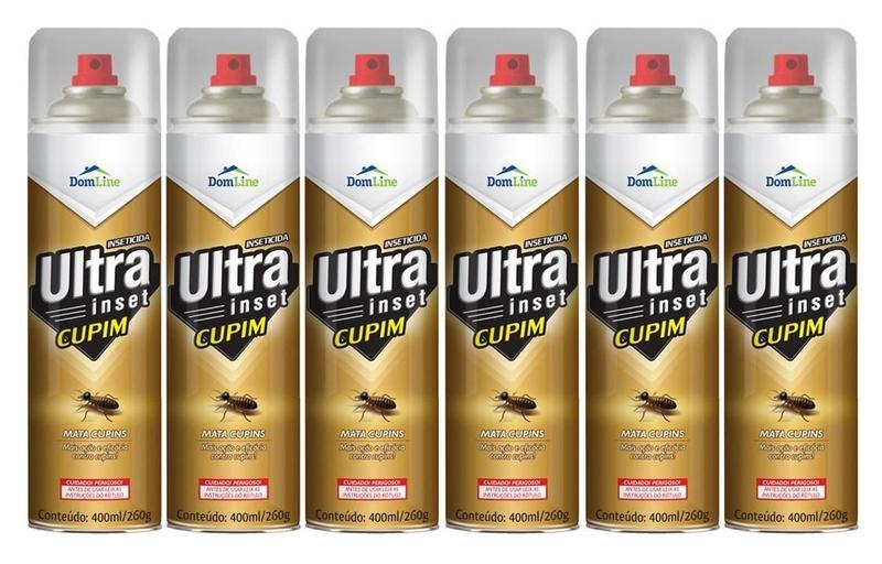 Kit 6 Mata Cupim Ultra Inset Aerosol DomLine 400ml Menor preço em Kit 6 Mata Cupim Ultra Inset Aerosol DomLine 400ml
