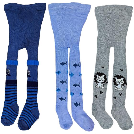 Imagem de Kit 6 Meia Calça Menino Infantil Com Estampa Grossa Inverno Para Frio Confortável