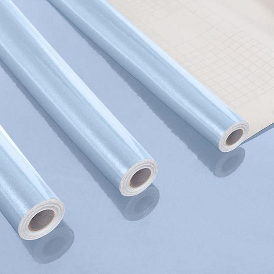 Imagem de Kit 6 Metros de Papel de Parede Lavavel Modelo Alto Brilho Azul Caribe