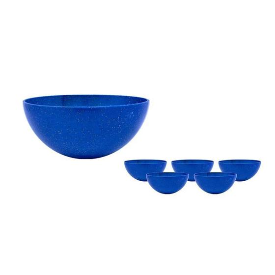 Imagem de Kit 6 Mini Bowl Fibra Madeira Green Colors Azul 240Ml