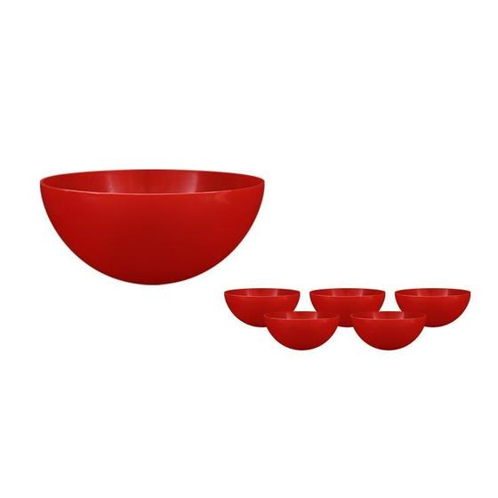 Imagem de Kit 6 Mini Bowl Vermelho 240Ml Plástico Premium