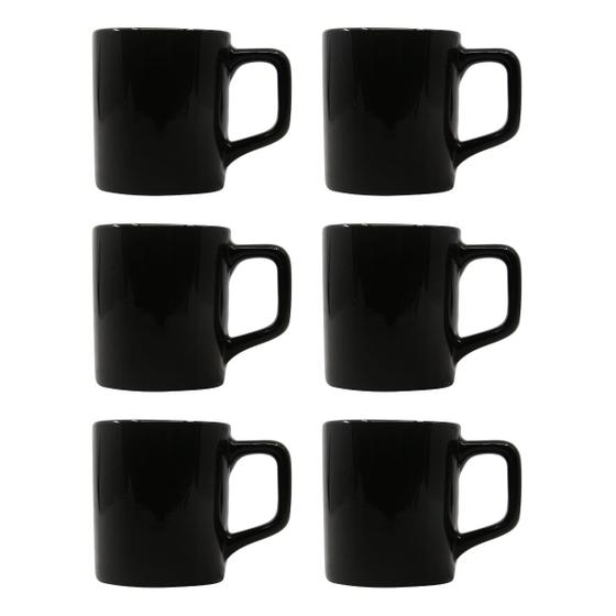 Imagem de Kit 6 Mini Canecas Chá Preta 80mL Xícara Café Expresso