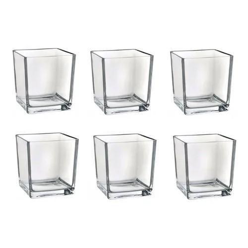 Imagem de Kit 6 Mini Vaso De Vidro Castiçal Porta Vela De Mesa 300 Ml