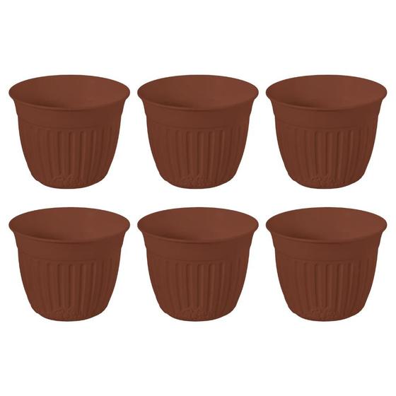 Imagem de Kit 6 Mini Vaso Plástico Plantas Suculentas Cacto Jardim