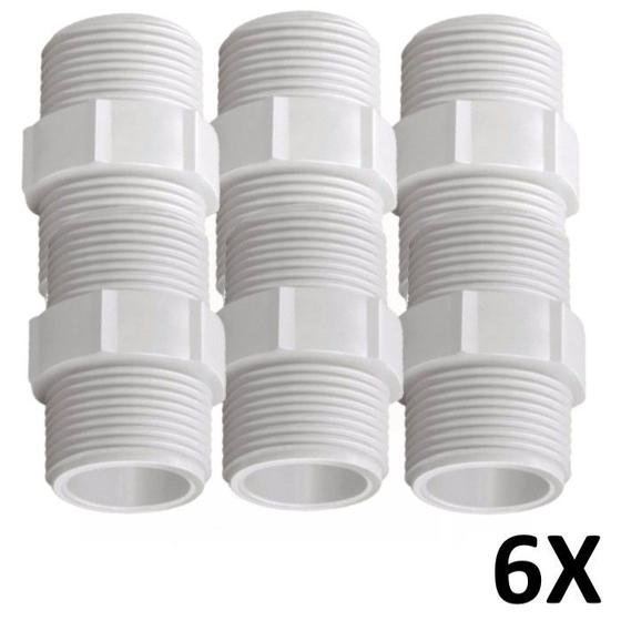 Kit 6 Niple/Nipel PVC Roscável 1.1/2" Branca (50mm) Tigre Imagem de Kit 6 Niple/Nipel PVC Roscável 1.1/2" Branca (50mm) Tigre