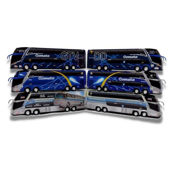 Imagem de Kit 6 Ônibus Viação Cometa Coleções Com 30Cm