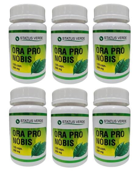 Kit 6 Ora Pro Nóbis 500Mg 120 Cápsulas Status Verde Menor preço em Kit 6 Ora Pro Nóbis 500Mg 120 Cápsulas Status Verde