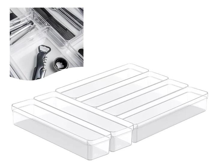 Imagem de Kit 6 Organizador De Gaveta Quarto Cozinha Modular Multiuso