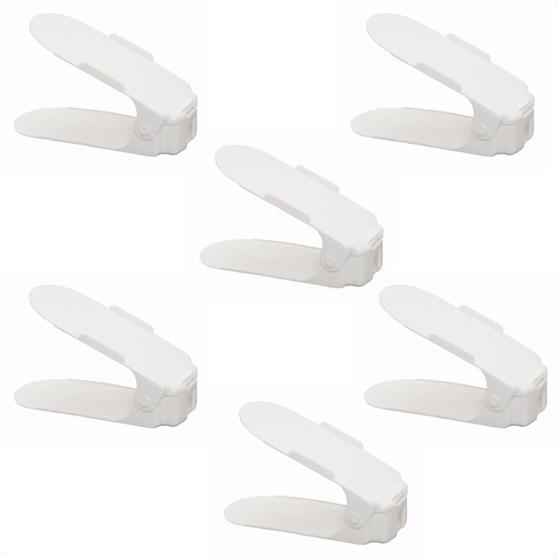 Imagem de Kit 6 Organizadores de Sapato Reforçado com Regulagem Branco