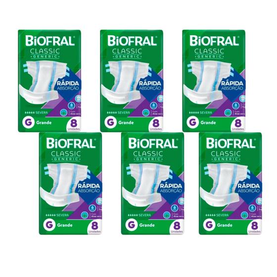 Kit 6 pacotes de Fraldas Geriátrica Biofral Classic m9 g8 eg7 Severa Menor preço em Kit 6 pacotes de Fraldas Geriátrica Biofral Classic m9 g8 eg7 Severa